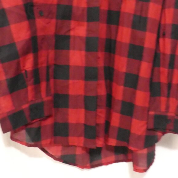 PENNINGTONS | 1X | Red and Black Checkered Flannel Shirt| Chest Pockets | NWT - Picture 8 of 16